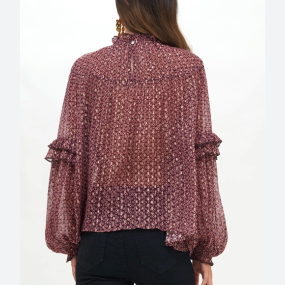 Oliphant multi color metallic boho blouse S-M - Picture 7 of 12